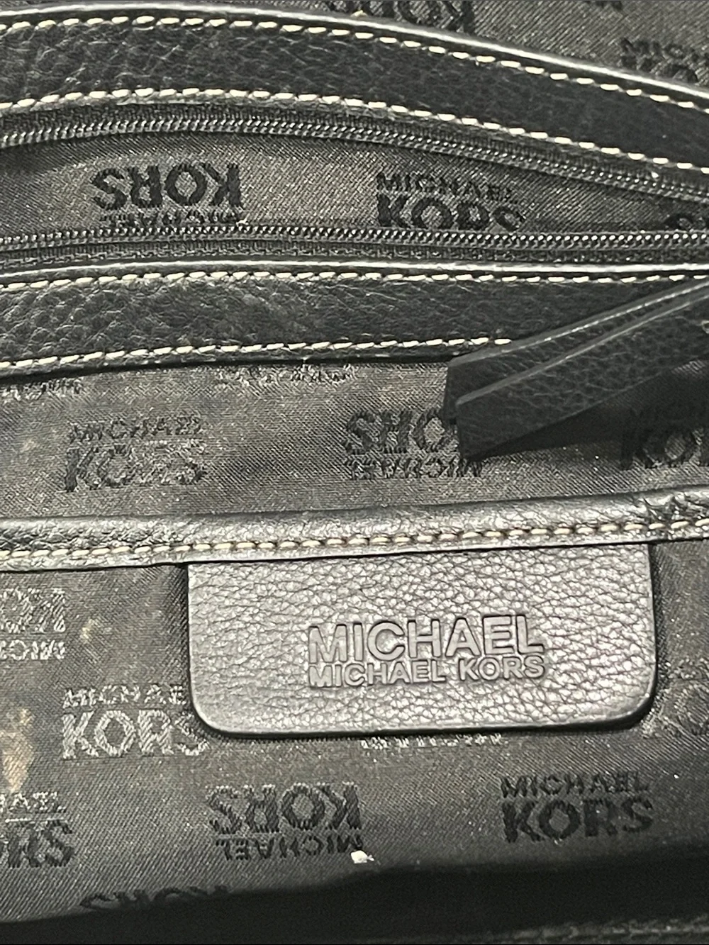 Michael Kors Brown and Black MK Logo Shoulder Bag